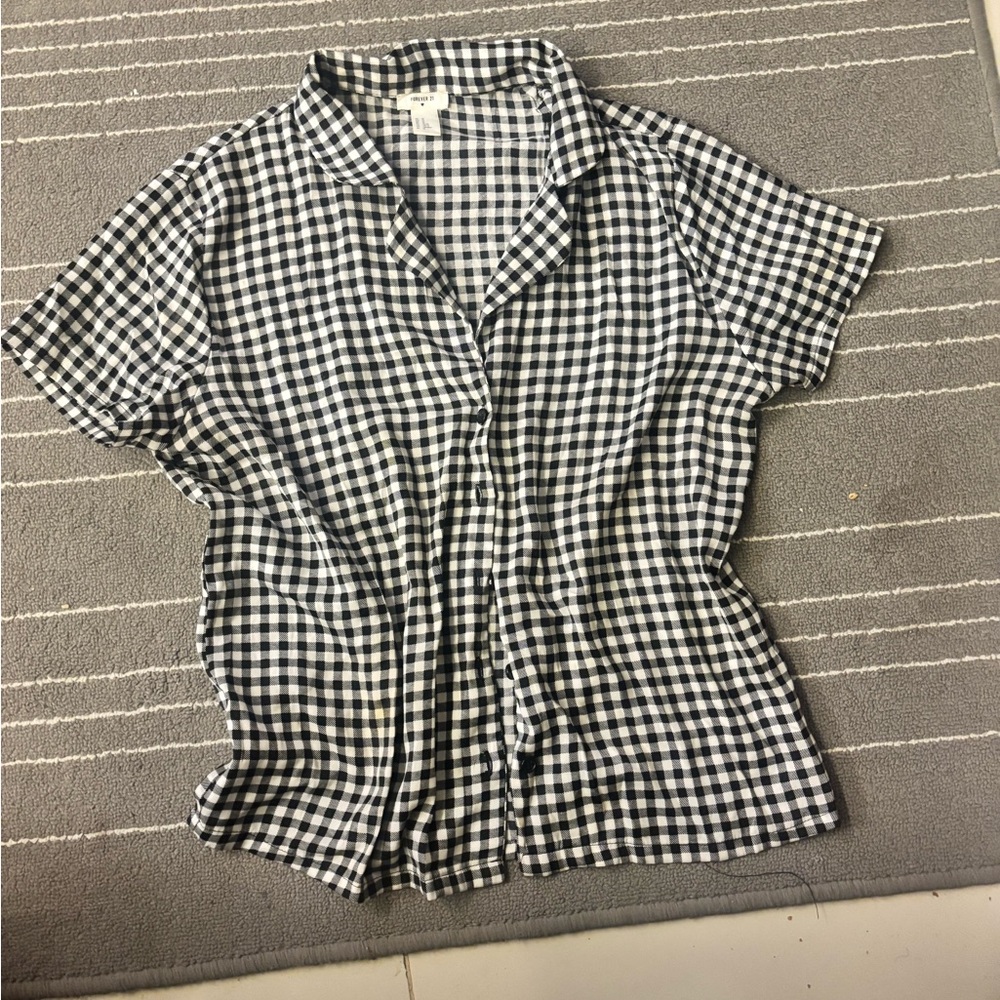 Forever 21 Monochrome Checkered Shirt